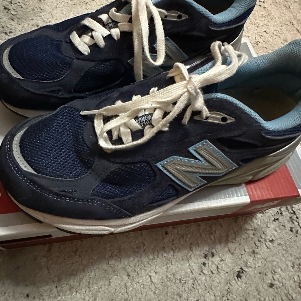 New Balance 990 Dark Blue, White and Light Gray Sneakers Size 6.5 D - Picture 5 of 7